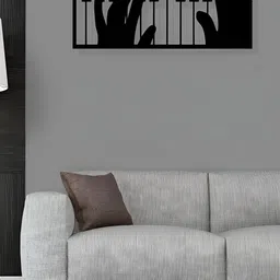 ARTROOMS Black & White Piano Textured Wooden Wall Hanging-image-53
