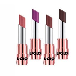 VOLO Set Of 4 Creme Matte Lipsticks - 3.5 g Each - Purple-Light Peach-Coffee-Chocolate-picture-16