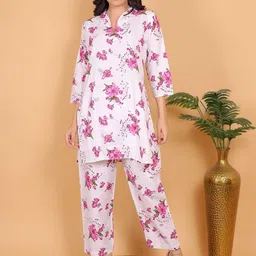 Mytrendzs Printed Shirt Collar Tunic With Trousers Co-Ords-picture-28