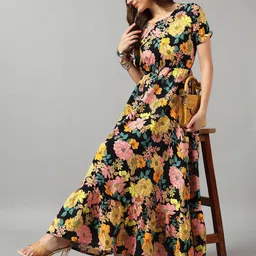 Krunal Raiyani Floral Print Fit & Flare Maxi Dress image 4