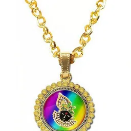 Utkarsh Gold-Plated Circular Pendants with Chains image 3