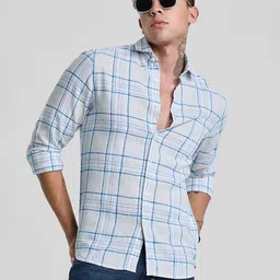 Snitch Men Smart Slim Fit Opaque Checked Casual Shirt-picture-33