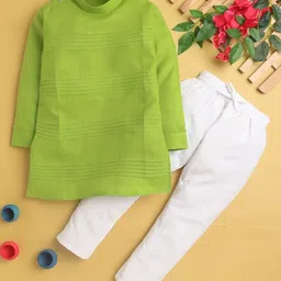 Sangria Boys Mandarin Collar Straight Kurta & Pyjamas Set-picture-24