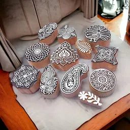 kraftwala Wooden Art Craft Textile Fabric Printing DIY Scrapbooking Deep Carved Printing Blocks image 2