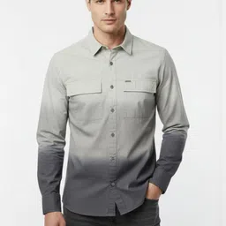 NUEVOSDAMAS Men Ombre Pure Cotton Casual Shirt-image-81
