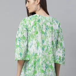 KALINI Tropical Print Flared Sleeve Top image 4