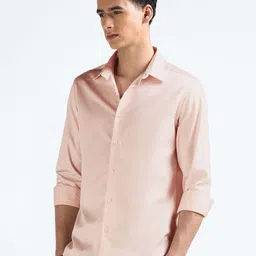 Flying Machine Men Spread Collar Solid Cotton Slim Fit Casual Shirt-picture-32