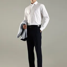 Tommy Hilfiger Europe Men Checked Regular Fit Mid-Rise Formal Trousers image 2