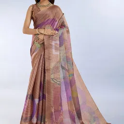 DAATAR Abstract Printed Saree With Blouse Piece-picture-18