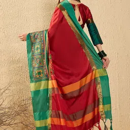 SERONA FABRICS Geometric Embroidered Designer Banarasi Saree image 5