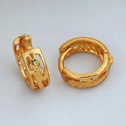 SHREE KRISHNA SHOPPING Unisex Gold-Plated Brass Earrings image 2