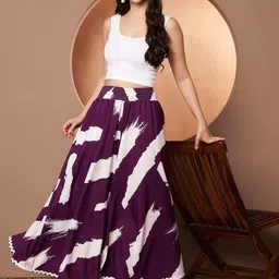 ZWERLON Printed Flared Palazzos image 2