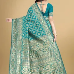 Parampara Ethnic Pure Silk Embroderid Saree With Beautiful Blouse image 2