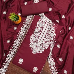 SAINOOR Embroidered Pure Cotton Unstitched Dress Material-picture-19