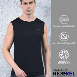 Force NXT Men Pack of 2 Anti Odour Solid Round Neck T-shirts image 2