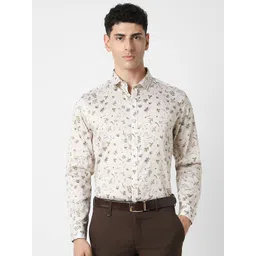 Van Heusen Men Spread Collar Floral Printed Cotton Slim Fit Casual Shirt-picture-29