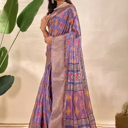 BAFNA MENS WEAR Ethnic Motifs Silk Blend Handloom Mysore Silk Saree image 3