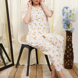 ALLEN WEAVE Women Conversational Print Night suit image 4