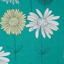 Arrabi Green & White Floral Printed8-Seater Table Cover image 5