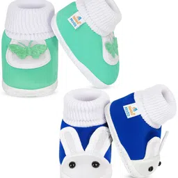 NESKA MODA Kids Pair Of 2 Cotton 6 To 12 Months Booties-picture-43
