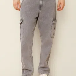 R.Code by The Roadster Life Co. Men Straight Fit Light Fade Cargo Style Cotton Jeans-image-50