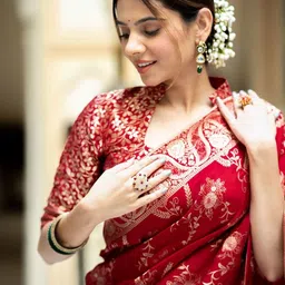 ZIKARAA Woven Design Zari Handloom Saree image 3