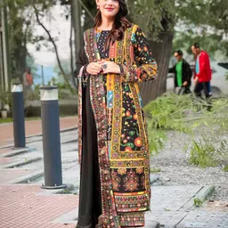 BAESD Ethnic Motifs Printed Regular Mirror Work Kurta with Palazzos & With Dupatta-picture-31
