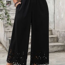 StyleCast x Revolte Women Floral Lace Design Regular Fit Mid-Rise Pleated Trousers-picture-37