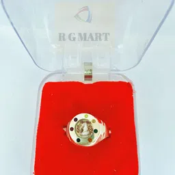 R G MART Gold-Plated Stone-Studded Trishakti Shank Finger Ring-picture-37