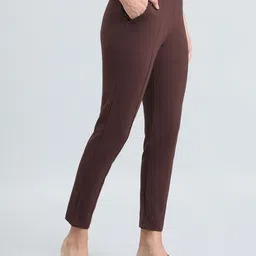 Go Colors Women Slim Fit Pleated Regular Trousers image 5