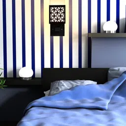 Gojeeva Brown Wood Square Wall Lamps image 5