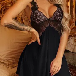 GuSo Shopee Women Black Net Baby Dolls-image-26