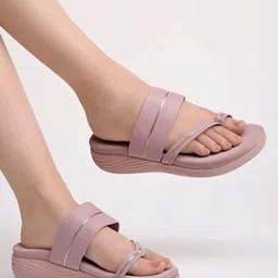 Shoetopia Textured Synthetic Comfort Heel Sandals-image-43