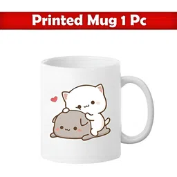 Mr UVD White & Grey Cartoon Characters Printed Ceramic Glossy Mug 350 ml-picture-20