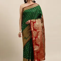 DIVASTRI Woven Design Zari Silk Cotton Banarasi Saree-picture-13