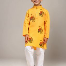 DEVOILER Boys Ethnic Motifs Printed Cotton Kurta-picture-48