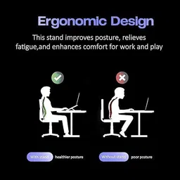 Raghuviraa , 6 Angles Adjustable Aluminum Ergonomic Foldable Portable Tabletop Laptop Stand Aluminium Floor and Desk Stand Rotatable Laptop Stand with Adjustable Height Compatible with Universal Laptops image 5