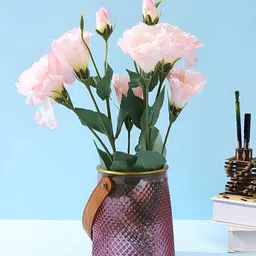 TAYHAA Pink 2 Pieces Carnation Artificial Flower With Pot-picture-1