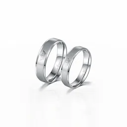 Moneekar Jewels Unisex Set of 2 Silver-Tone Crown Couple Finger Rings-image-4