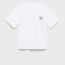 Mango Kids Boys Typography Printed Drop-Shoulder Sleeves Pure Cotton T-shirt-picture-25