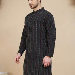 anouk mirage Anouk Rustic Geometric Printed Mandarin Collar Straight Kurta image 5