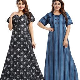 Inner Beats Pack Of 2 Cotton Blend Nightdress-picture-22