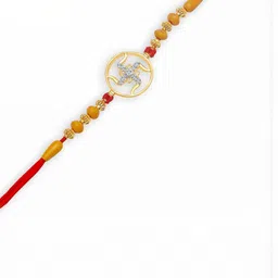 VIVASTRI Gold-Tone Swastik Thread Rakhi-picture-14