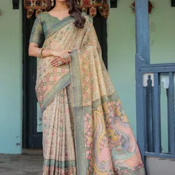 MAHALASA Ethnic Motifs Pure Linen Saree-picture-32