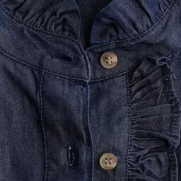 H&M Frill-Collared Denim Blouse image 2