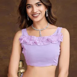 Peachmode Women Floral Embroidered Organza Saree With An Unstitched Blouse Piece image 4