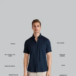 Crocodile Men Comfort Fit Solid Spread Collar Casual Shirt image 3