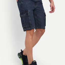 COSMIC Men Washed Denim Cargo Shorts image 4