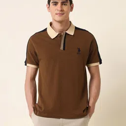 U.S. Polo Assn. Men Colourblocked Polo Collar Slim Fit T-shirt-picture-34