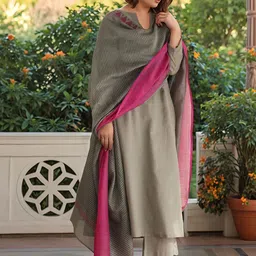 Anni Designer Shirt Collar Kurta with Palazzos & With Dupatta image 5